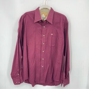 Vintage King Ranch red Western Cowboy Dress Shirt Size L  Made in U.S.A.